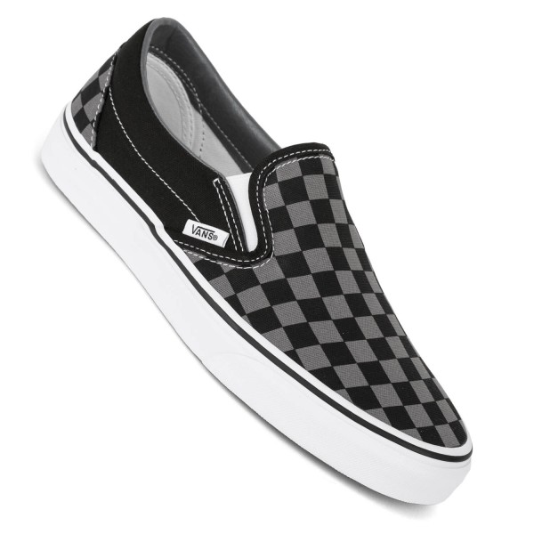 vans slip on checkerboard black pewter