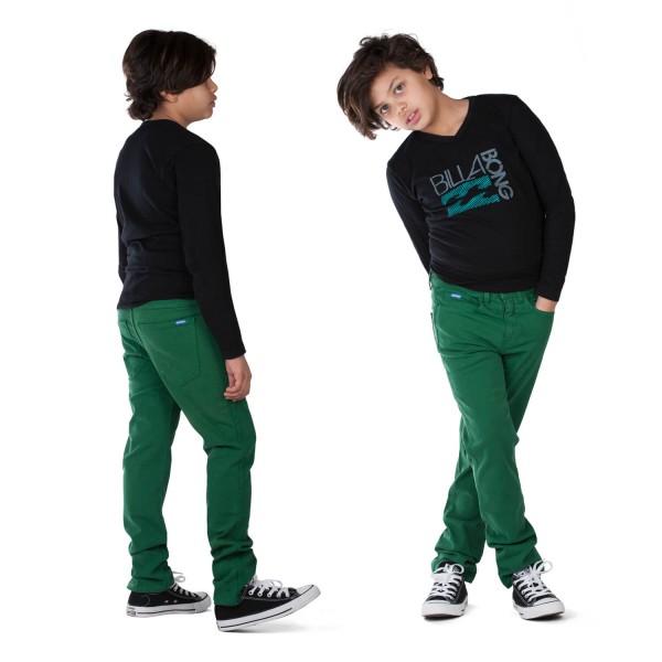 Superslick Kinderhose grün slim fit Kinder Hose für Jungen mit Stretch